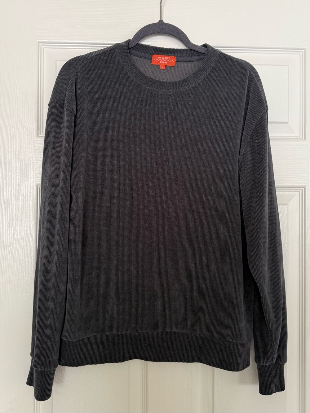 Negative Space Charcoal thermal Crewneck T Shirt - Men's